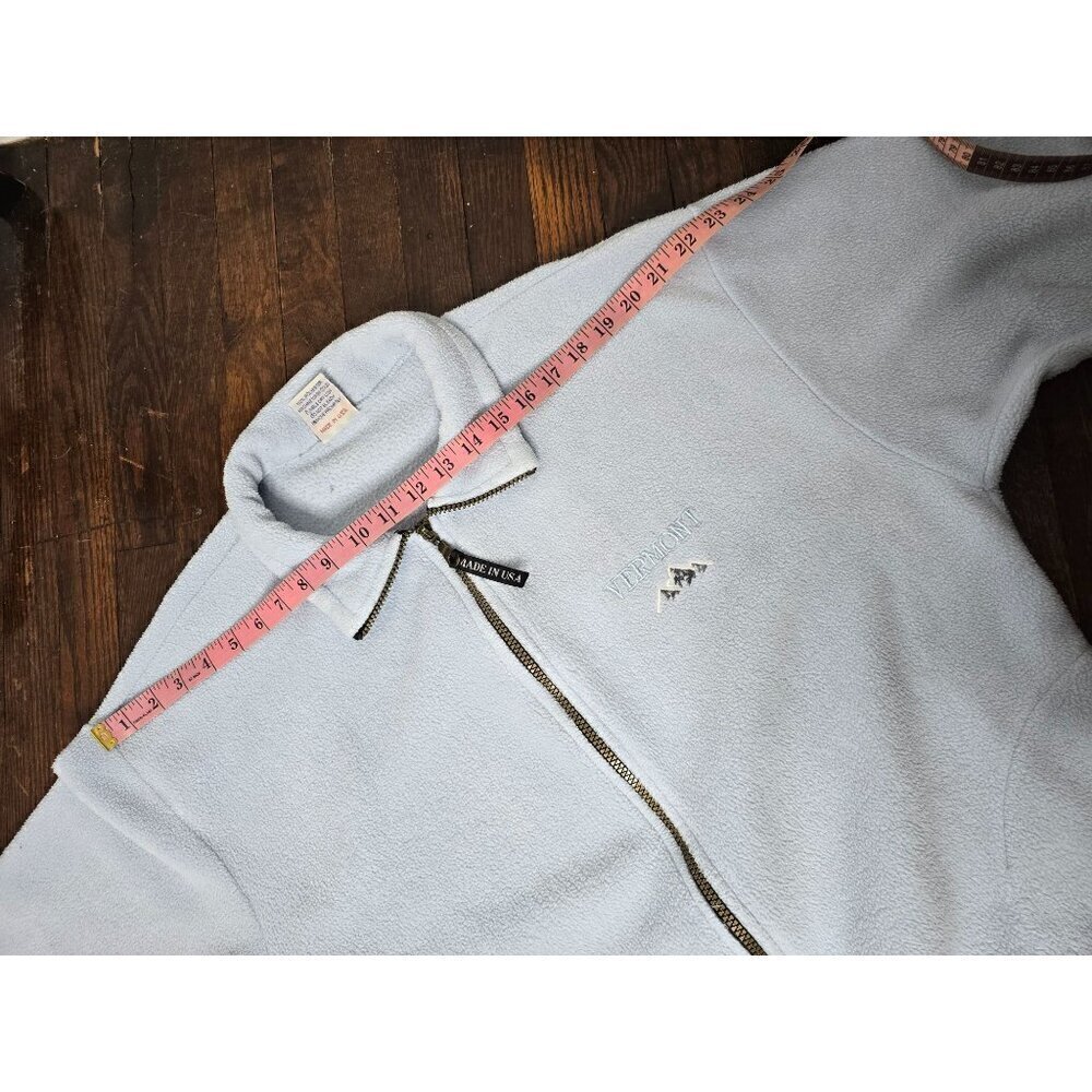 Vintage 90's Vermont Light Blue Fleece Jacket - Picture 11 of 16